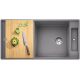 Кухонная мойка Blanco AXIA III XL 6 S-F SILGRANIT® PuraDur® алюметаллик, доска ясень с клапаном-автоматом InFino® 523522