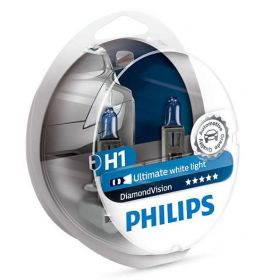 Лампа галогенная Philips H1 Diamond Vision, 5000K, 2шт/блистер