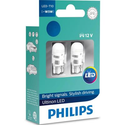 Купить  Лампа автомобильная  светодиодная Philips W5W  Ultinon 4000K 12V, 2шт/блистер в Днепре-StroyVstroy