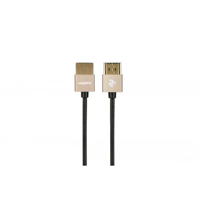 Кабель 2Е HDMI 2.0 (AM/AM) Gen2 Ultra Slim cable 1m gold/Black